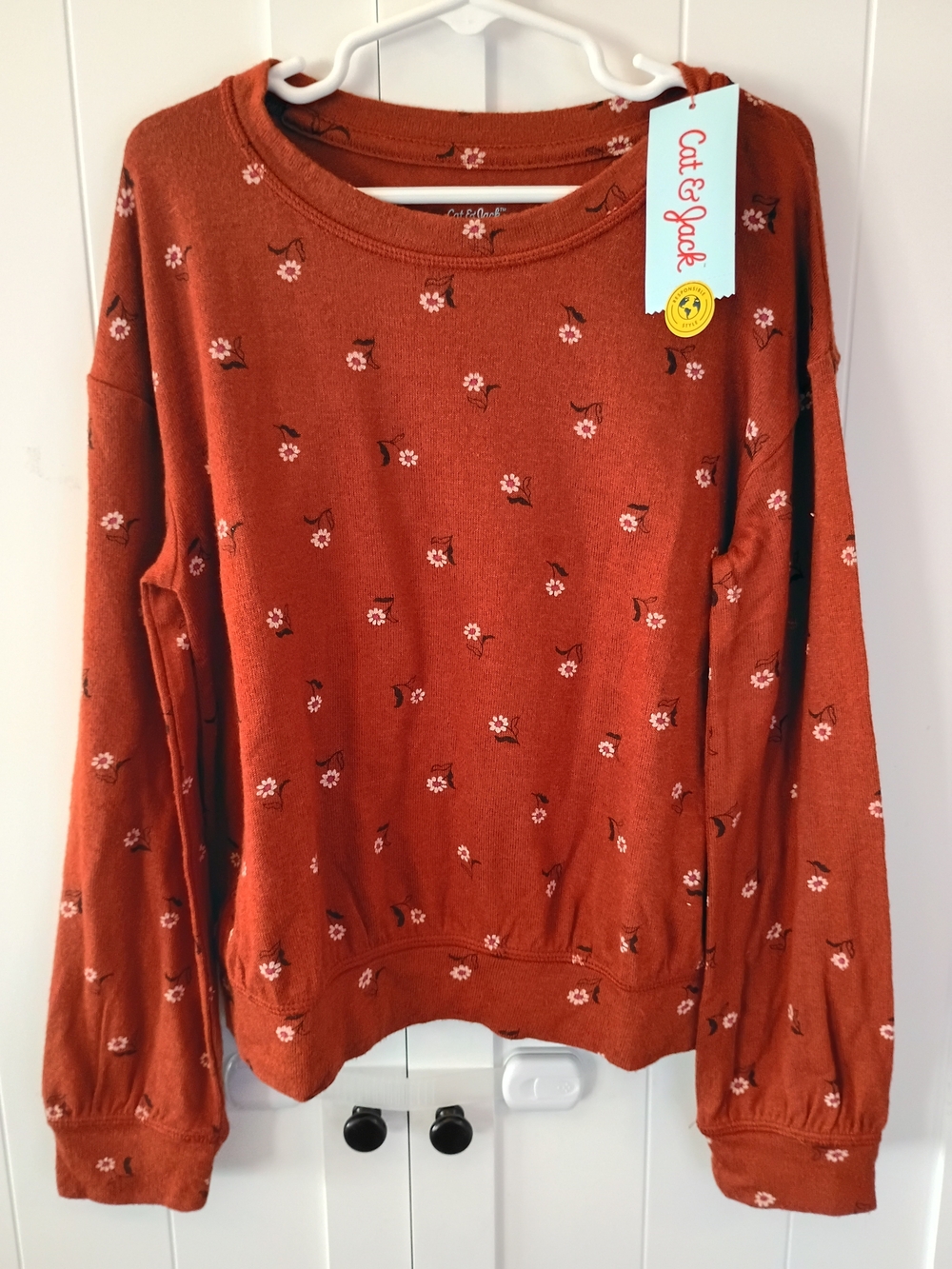 Cat & Jack Burnt Orange Floral Pullover